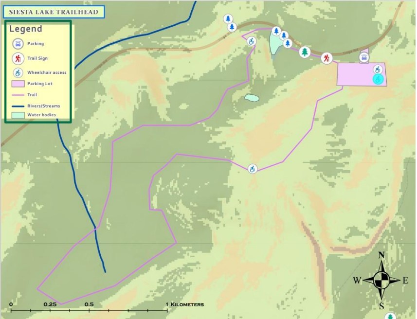 Diagram of an ADA accessible trail for a class project